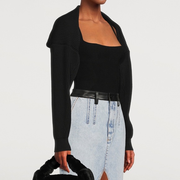 Alexanderwang.t Cropped Crewneck Shrug - M - Picture 9 of 13